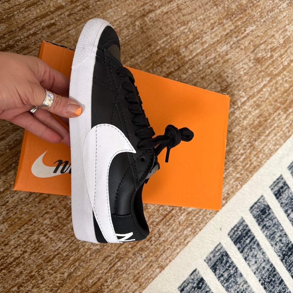Womens Nike W Blazer Low '77 Jumbo Black White Orange